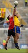26 April 2015; Conor Daly, Roscommon, in action against Gerard Collins, Down. Allianz Football League, Division 2, Final, Down v Roscommon. Croke Park, Dublin. Picture credit: Cody Glenn / SPORTSFILE
