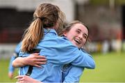 26 April 2015; Sadhbh Doyle, right, and Heather Payne, Salthill Devon, celebrate at the end of the game. FAI Umbro Women's U16 Cup Final, Peamount United v Salthill Devon. Tolka Park, Dublin Picture credit: David Maher / SPORTSFILE