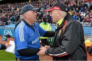 26 April 2015; Roscommon maaager John Evans, left, shakes hands with Down manager Jim McCorry after the match. Allianz Football League, Division 2, Final, Down v Roscommon. Croke Park, Dublin. Picture credit: Cody Glenn / SPORTSFILE
