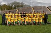 26 April 2015; The Donegal squad. TESCO HomeGrown Ladies National Football League, Division 2, Semi-Final, Donegal v Westmeath. St Tiarnach's Park, Clones, Co. Monaghan. Picture credit: Pat Murphy / SPORTSFILE