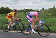 19 May 2008; Simon Richardson, Plowman Craven, rides ahead of Ken Hanson, Isle of Man Microgaming-Dolan, during the race. FBD Insurance Ras 2008 - Stage 2, Ballinamore - Claremorris. Picture credit: Stephen McCarthy / SPORTSFILE