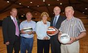 20 May 2008; At the BARUGA Girls Play Ball, Ladies Football/Leinster Rugby & Basketball Ireland Launch were Minister of State Conor lenihan, left, with sponsers from Tallaght and District credit Union, from left, Vincent McNally, Florrie Whelan, Sean Christian and John Ennis. BARUGA, Girls Play Ball is the first ever Basketball, Gaelic and Rugby Summer camp for teenage girls. Photo by Sportsfile