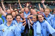 22 May 2008; The Scoil Mhuire, Lucan, team celebrate with the cup. Allianz Cumann na mBunscoil - Corn Uí Phuirséil - Scoil Mhuire, Lucan v St. Brigid's, Castleknock. Parnell Park, Dublin. Picture credit: Matt Browne / SPORTSFILE