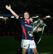 24 May 2008; Munster's Doug Howlett celebrates with the Heineken cup. Heineken Cup Final, Munster v Toulouse, Millennium Stadium, Cardiff, Wales. Picture credit: Oliver McVeigh / SPORTSFILE