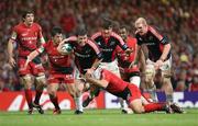 24 May 2008; Marcus Horan, Munster, is tackled by theirry Dusautoir, Toulouse. Heineken Cup Final, Munster v Toulouse, Millennium Stadium, Cardiff, Wales. Picture credit: Oliver McVeigh / SPORTSFILE