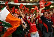 24 May 2008; Munster Fans celebrate at the final whistle. Heineken Cup Final, Munster v Toulouse, Millennium Stadium, Cardiff, Wales. Picture credit: Peter Morrison / SPORTSFILE