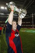 24 May 2008; Munster's Marcus Horan celebrates with the Heineken Cup. Heineken Cup Final, Munster v Toulouse, Millennium Stadium, Cardiff, Wales. Picture credit: Richard Lane / SPORTSFILE