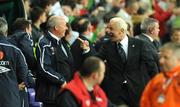24 May 2008; Republic of Ireland manager Giovanni Trapattoni celebrates with assistant manager Liam Brady after his side scored their equalising goal. Friendly international, Republic of Ireland v Serbia. Croke Park, Dublin. Photo by Sportsfile