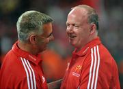 24 May 2008; Munster head coach Declan Kidney with trainer Dave Mahedy after the game. Heineken Cup Final, Munster v Toulouse, Millennium Stadium, Cardiff, Wales. Picture credit: Brendan Moran / SPORTSFILE