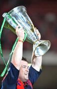 24 May 2008; Munster's Marcus Horan celebrates with the Heineken Cup after the game. Heineken Cup Final, Munster v Toulouse, Millennium Stadium, Cardiff, Wales. Picture credit: Brendan Moran / SPORTSFILE