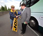 25 May 2008; An Taoiseach Brian Cowen T.D shakes hands with Frank Hogan, from Limerick, as he makes his way to the ground for the game. GAA Hurling Leinster Senior Championship Quarter-Final, Offaly v Laois, O'Moore Park, Portlaoise, Co. Laois. Picture credit: David Maher / SPORTSFILE