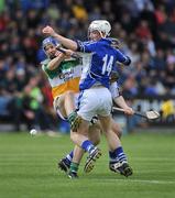 25 May 2008; David Franks, Offaly, in action against Tommy Fitzgerald, Laois. GAA Hurling Leinster Senior Championship Quarter-Final, Offaly v Laois, O'Moore Park, Portlaoise, Co. Laois. Picture credit: Brendan Moran / SPORTSFILE