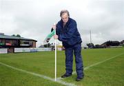 25 May 2008; Groundsman Phil Roche, from Wexford, putting out the flags before the match. Connacht Senior Football Championship, London v Sligo, Emerald Park, Ruislip, London, England. Photo by Sportsfile