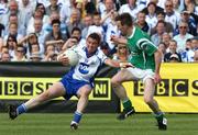 25 May 2008; Thomas Freeman, Monaghan, in action against Shane Goan, Fermanagh. GAA Football Ulster Senior Championship Quarter-Final, Fermanagh v Monaghan, Brewster Park, Enniskillen, Co. Fermanagh. Picture credit: Oliver McVeigh / SPORTSFILE