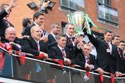 25 May 2008; The Munster team parade the Heineken Cup through the streets of Limerick City. O'Connell Street, Limerick. Picture credit: Kieran Clancy / SPORTSFILE *** Local Caption ***