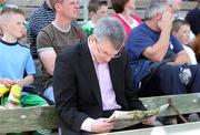 25 May 2008; RTE Sunday Game analyst Joe Brolly reads the paper in the stand during the first half of the minor game. GAA Football Ulster Senior Championship Quarter-Final, Fermanagh v Monaghan, Brewster Park, Enniskillen, Co. Fermanagh. Picture credit: Oliver McVeigh / SPORTSFILE
