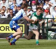 25 May 2008; Eamon Maguire, Fermanagh, in action against Dessie Mone, Monaghan. GAA Football Ulster Senior Championship Quarter-Final, Fermanagh v Monaghan, Brewster Park, Enniskillen, Co. Fermanagh. Picture credit: Oliver McVeigh / SPORTSFILE