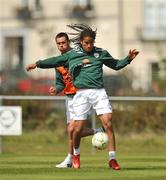 26 May 2008; Republic of Ireland's Sean Scannell in action against his team-mate Damien Delaney during squad training. Republic of Ireland squad training, Gannon Park, Malahide, Co. Dublin. Picture credit: David Maher / SPORTSFILE *** Local Caption ***