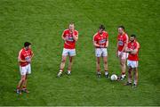 26 April 2015; Cork players; left to right, Stephen Cronin, Michael Shields, Daniel Goulding, Paul Kerrigan and Noel Galvin after the game.  Allianz Football League, Division 1, Final, Dublin v Cork. Croke Park, Dublin. Picture credit: Ray McManus / SPORTSFILE
