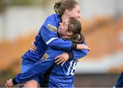 26 April 2015;Sinead Taylor, Peamount United, celebrates with teammate Eleanor Ryan Doyle. Continental Tyres Women's National League cup final. Tolka Park, Dublin. Picture credit: Sam Barnes / SPORTSFILE