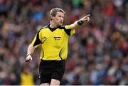 26 April 2015; Referee Pádraig Hughes. Allianz Football League, Division 1, Final, Dublin v Cork. Croke Park, Dublin. Picture credit: Ramsey Cardy / SPORTSFILE