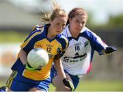 26 April 2015; Laura Fleming, Roscommon, in action against Shauna Dunphy, Waterford. TESCO HomeGrown Ladies National Football League, Division 3, Semi-Finals, Waterford v Roscommon. McDonagh Park, Nenagh, Co. Tipperary Picture credit: Diarmuid Greene / SPORTSFILE
