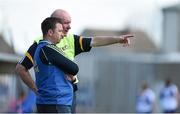 26 April 2015; Roscommon manager Kieran Kilkenny, left, and selector Brendan Cregg. TESCO HomeGrown Ladies National Football League, Division 3, Semi-Finals, Waterford v Roscommon. McDonagh Park, Nenagh, Co. Tipperary Picture credit: Diarmuid Greene / SPORTSFILE