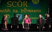 25 April 2015; The Boherbue, Cork, team of, Amanda Sullivan, Louise Fitzgerald, Aimee McCarthy, Evie Casey, Billy Herlihy, Daniel Murphy, Timothy Murphy and Michal Buckley during the Rince Seit competition. All-Ireland Scór Sinsir Championship Finals 2015. Citywest Hotel, Saggart, Co. Dublin. Picture credit: Piaras O Midheach / SPORTSFILE