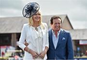 28 April 2015; RTE presenters Miriam O'Callaghan and Marty Morrissey at the day's races. Punchestown Racecourse, Punchestown, Co. Kildare. Picture credit: Matt Browne / SPORTSFILE