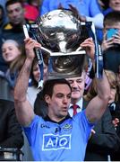 26 April 2015; Dublin's Tomás Brady lifts the cup following his side's victory. Allianz Football League, Division 1, Final, Dublin v Cork. Croke Park, Dublin. Picture credit: Ramsey Cardy / SPORTSFILE