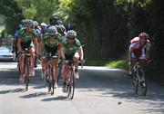 24 May 2008; An Post sponsored Sean Kelly team riders, from left, Stephen Gallagher, Benny de Schrooder and Paidi O'Brien control the break-away group as Wojciech Dybel, Poland National team tries to break away on his own. FBD Insurance Ras 2008 - Stage 7, Clonmel - Roundwood. Picture credit: Stephen McCarthy / SPORTSFILE