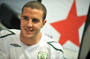 26 May 2008; Republic of Ireland's John O'Shea during a players Mixed Zone. Republic of Ireland players Mixed Zone, Grand Hotel, Malahide, Co. Dublin. Picture credit: David Maher / SPORTSFILE *** Local Caption ***