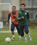 27 May 2008; Republic of Ireland's Shane Long, in action against his team-mate Liam Miller during squad training. Republic of Ireland squad training, Gannon Park, Malahide, Co. Dublin. Picture credit: David Maher / SPORTSFILE *** Local Caption ***