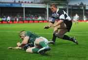 27 May 2008; Jamie Heaslip, Ireland, scores his side's fourth try. Representative game, Ireland v Barbarians, Kingsholm, Gloucester, England. Picture credit: Pat Murphy / SPORTSFILE *** Local Caption ***