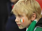 27 May 2008; A young ireland fan watches the game. Representative game, Ireland v Barbarians, Kingsholm, Gloucester, England. Picture credit: Pat Murphy / SPORTSFILE *** Local Caption ***