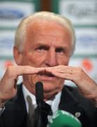 28 May 2008; Republic of Ireland manager Giovanni Trapattoni during a squad press conference. Royal Lancaster Hotel, London. Picture credit: David Maher / SPORTSFILE