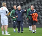 28 May 2008; Republic of Ireland manager Giovanni Trapattoni, centre, with his assistant Liam Brady during squad training. Craven Cottage, London, England. Picture credit: David Maher / SPORTSFILE