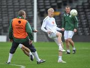 28 May 2008; Republic of Ireland's Andy Keogh in action against team-mate Richard Dunne during squad training. Craven Cottage, London, England. Picture credit: David Maher / SPORTSFILE