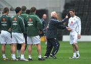 28 May 2008; Republic of Ireland manager Giovanni Trapattoni issues instructions to captain Robbie Keane during squad training. Craven Cottage, London, England. Picture credit: David Maher / SPORTSFILE