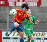 28 May 2008; Maria Sanchez, Spain, in action against Ashley Hutton, Northern Ireland. UEFA Women's European Championship Qualifier, Northern Ireland v Spain, Newry Showgrounds, Newry, Co. Down. Picture credit: Oliver McVeigh / SPORTSFILE