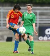 28 May 2008; Maria Sanchez, Spain, in action against Demi Vance, Northern Ireland. UEFA Women's European Championship Qualifier, Northern Ireland v Spain, Newry Showgrounds, Newry, Co. Down. Picture credit: Oliver McVeigh / SPORTSFILE