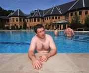 29 May 2008; Ireland's Marcus Horan relaxes by the pool at the team hotel ahead of the team's departure to New Zealand and Australia for their summer tour. Pennyhill Park Hotel, Bagshot, London, England. Picture credit: David Maher / SPORTSFILE