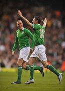 29 May 2008; Robbie Keane, Republic of Ireland, celebrates after scoring his side's goal. International Friendly, Republic of Ireland v Colombia, Craven Cottage, London, England. Picture credit: David Maher / SPORTSFILE *** Local Caption ***