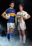 29 April 2015; Colin O'Riordan, Tipperary U21 Football captain, was joined by his Tyrone counterpart Kieran McGeary in Parnell Park, Dublin, ahead of the EirGrid GAA Football U21 All-Ireland Final on Saturday, 2nd May. Parnell Park, Dublin. Picture credit: Stephen McCarthy / SPORTSFILE