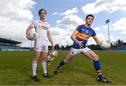 29 April 2015; Colin O'Riordan, Tipperary U21 Football captain, was joined by his Tyrone counterpart Kieran McGeary in Parnell Park, Dublin, ahead of the EirGrid GAA Football U21 All-Ireland Final on Saturday, 2nd May. Parnell Park, Dublin. Picture credit: Stephen McCarthy / SPORTSFILE