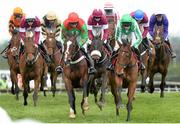 29 April 2015; Runners and riders during the first lap of the Irish Daily Mirror Novice Hurdle. Punchestown Racecourse, Punchestown, Co. Kildare. Picture credit: Cody Glenn / SPORTSFILE