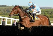 30 April 2015; Un De Sceaux, with Ruby Walsh up, jumps the last on their way to winning the Ryanair Novice Steeplechase. Punchestown Racecourse, Punchestown, Co. Kildare. Picture credit: Cody Glenn / SPORTSFILE