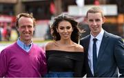 1 May 2015; Georgia Salpa with jockeys Robbie Power, left, and Mark Walsh at Punchestown Racecourse, Punchestown, Co. Kildare. Picture credit: Matt Browne / SPORTSFILE