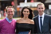 1 May 2015; Georgia Salpa with jockey's Robbie Power,left, and Mark Walsh at Punchestown Racecourse, Punchestown, Co. Kildare. Picture credit: Matt Browne / SPORTSFILE