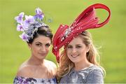 1 May 2015; Racegoers Ciara Murphy, left, and Elaine Bury, both from Dunboyne, Co. Meath, at Punchestown Racecourse, Punchestown, Co. Kildare. Picture credit: Matt Browne / SPORTSFILE